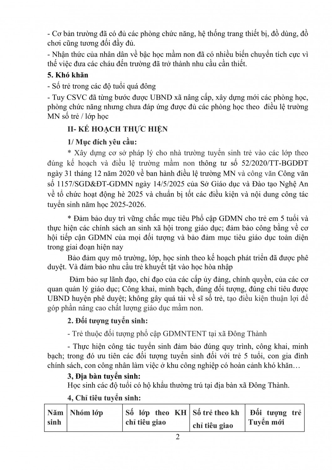 1 Kß║╛ HOß║áCH TUYß╗éN SINH N─éM Hß╗îC 2025 2026 MN NH├éN TH├ÇNH h├¼nh ß║únh 1