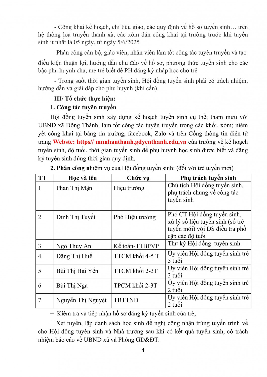 1 Kß║╛ HOß║áCH TUYß╗éN SINH N─éM Hß╗îC 2025 2026 MN NH├éN TH├ÇNH h├¼nh ß║únh 3